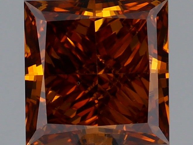 Princess Fancy Deep Brown Orange Lab-grown Diamond 1.02ct VS1 loose diamond
