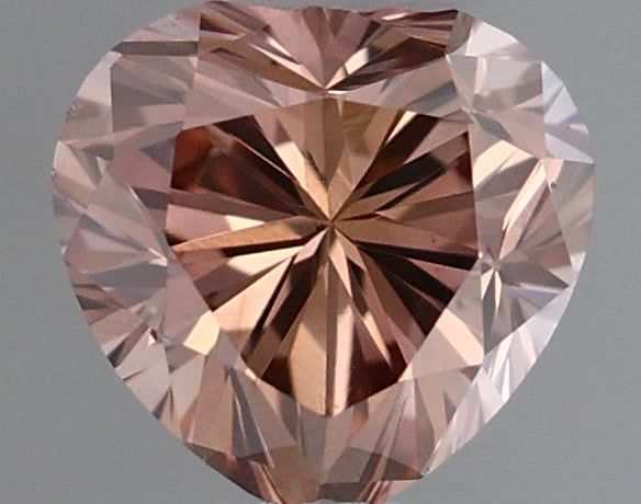 Heart Fancy Brownish Orangey Pink Natural Diamond 0.31ct VS2 loose diamond