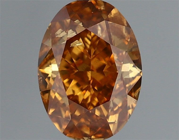 Oval Fancy Deep Brownish Yellowish Orange Natural Diamond 1.01ct SI2 loose diamond