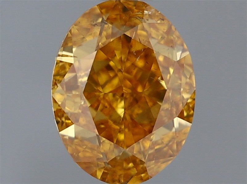 Oval Fancy Vivid Yellow Orange Natural Diamond 0.61ct SI2 loose diamond