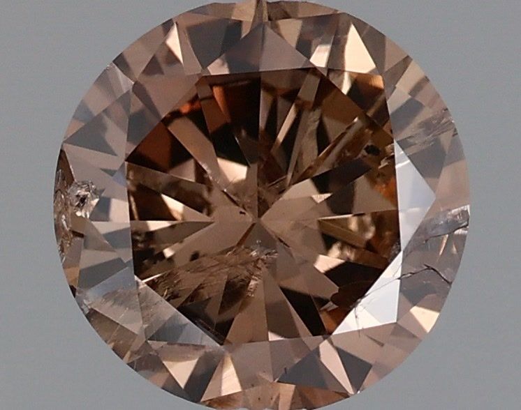 Round Fancy Dark Orangey Brown Natural Diamond 0.97ct loose diamond
