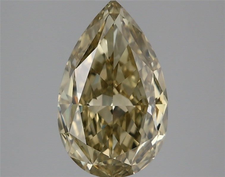 Pear Fancy Brown Greenish Yellow Natural Diamond 2ct VS2 loose diamond