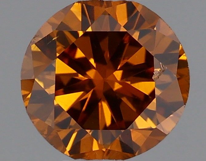 Round Fancy Deep Brown Orange Natural Diamond 0.31ct loose diamond