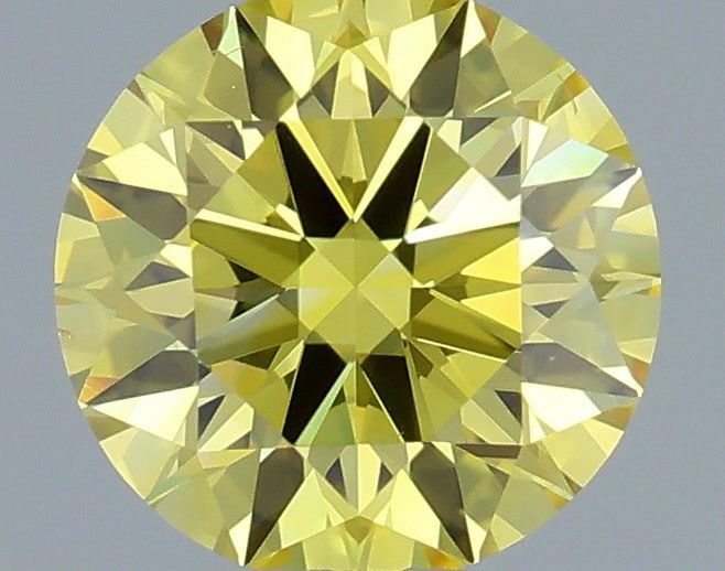 Round Fancy Vivid Yellow Lab-grown Diamond 0.46ct VS2 loose diamond