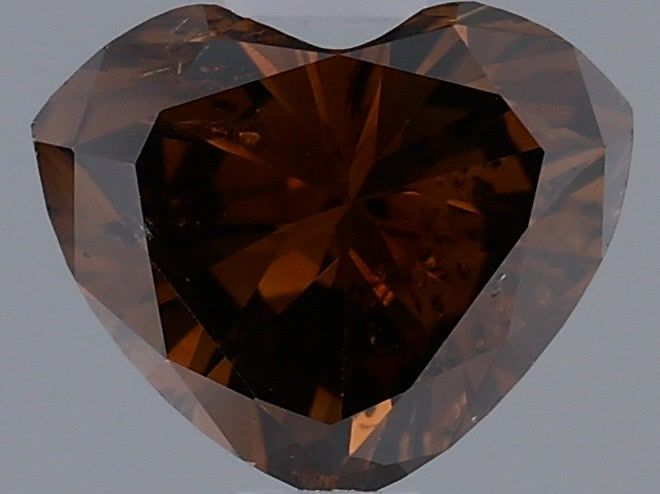 Heart Fancy Dark Orangey Brown Natural Diamond 0.65ct loose diamond