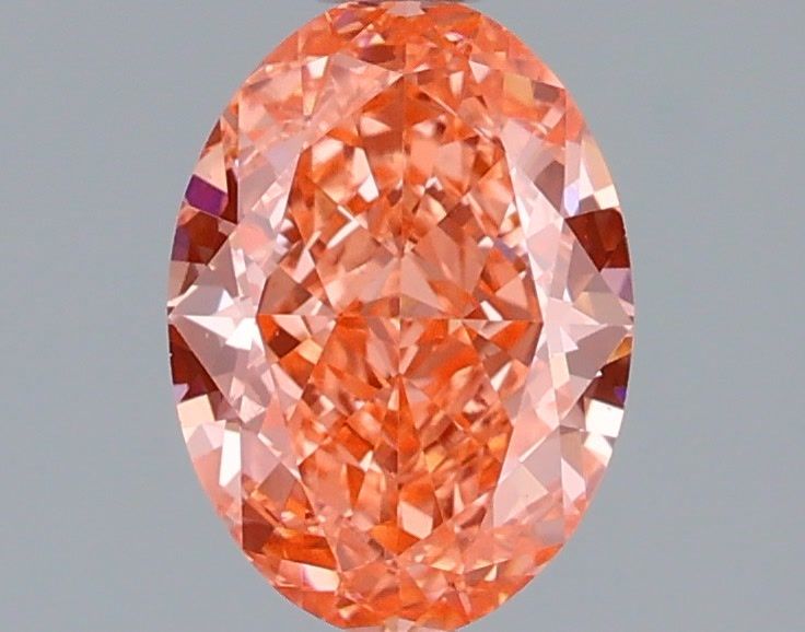 Oval Fancy Vivid Orangey Pink Lab-grown Diamond 1.58ct VS1 loose diamond