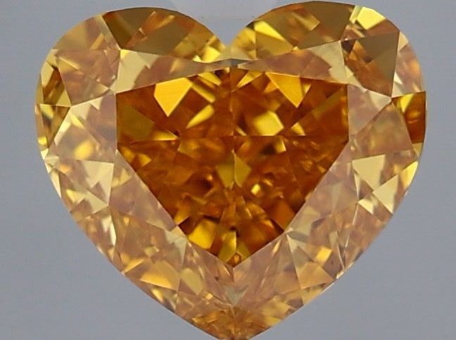Heart Fancy Vivid Yellow Orange Natural Diamond 1.02ct SI1 loose diamond