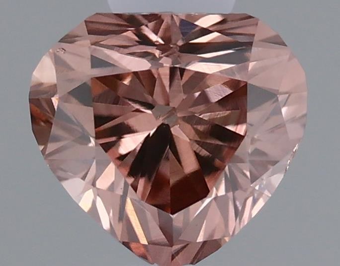 Heart Fancy Deep Brownish Orangey Pink Natural Diamond 0.39ct SI1 loose diamond