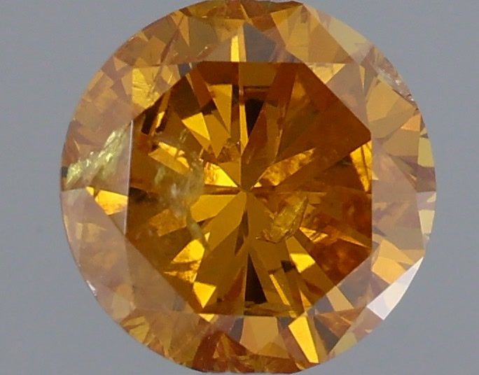 Round Fancy Deep Yellow Orange Natural Diamond 0.37ct loose diamond