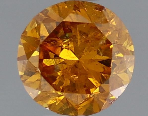 Round Fancy Deep Yellowish Orange Natural Diamond 0.37ct loose diamond