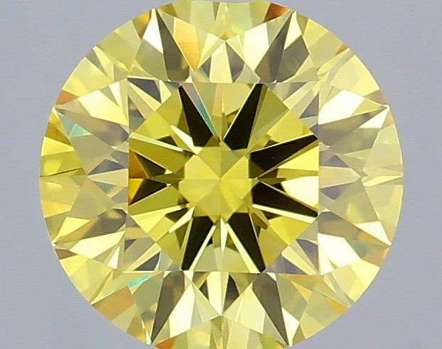 Round Fancy Vivid Yellow Lab-grown Diamond 0.9ct VVS1 loose diamond