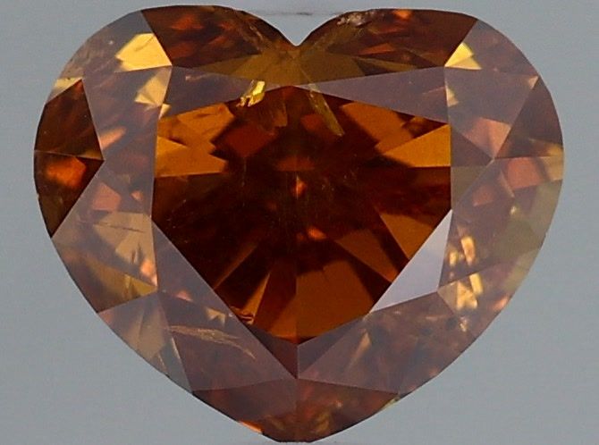 Heart Fancy Deep Brown Orange Natural Diamond 1ct I2 loose diamond