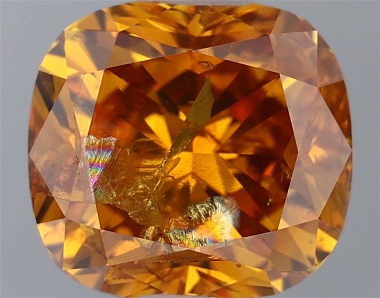 Cushion Fancy Deep Yellowish Orange Natural Diamond 1.01ct loose diamond