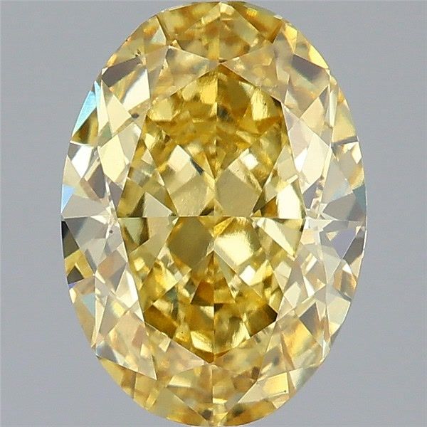 Oval Fancy Vivid Yellow Lab-grown Diamond 3.09ct VS1 loose diamond