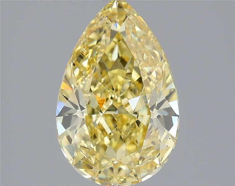 Pear Fancy Intense Yellow Lab-grown Diamond 2.56ct VS1 loose diamond