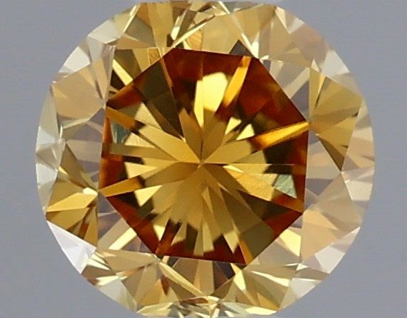 Round Fancy Intense Orange Yellow Natural Diamond 0.34ct loose diamond