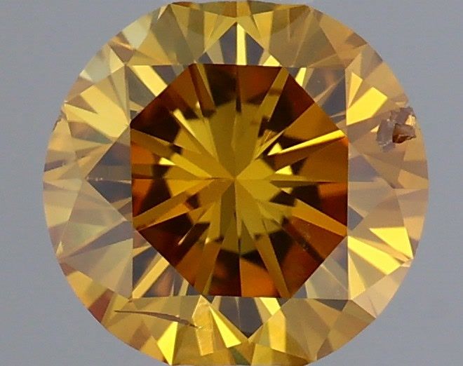 Round Fancy Intense Orange Yellow Natural Diamond 0.46ct loose diamond
