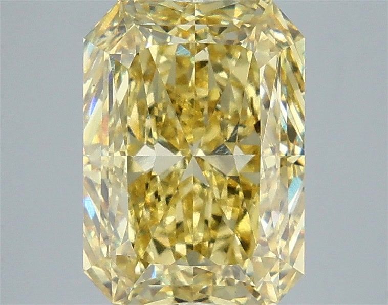 Radiant Fancy Intense Yellow Lab-grown Diamond 4.09ct VS1 loose diamond