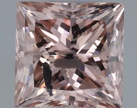 Princess Fancy Brownish Orangey Pink Natural Diamond 0.39ct loose diamond