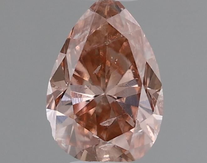 Pear Fancy Brownish Orangey Pink Natural Diamond 0.3ct loose diamond