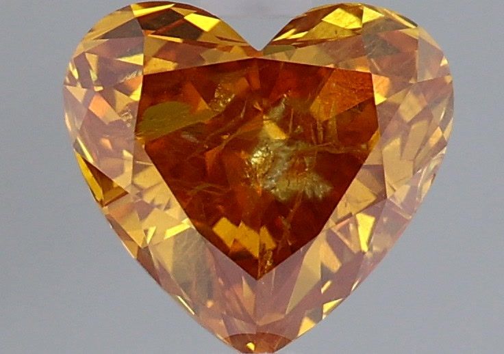 Heart Fancy Deep Yellowish Orange Natural Diamond 1.01ct I2 loose diamond