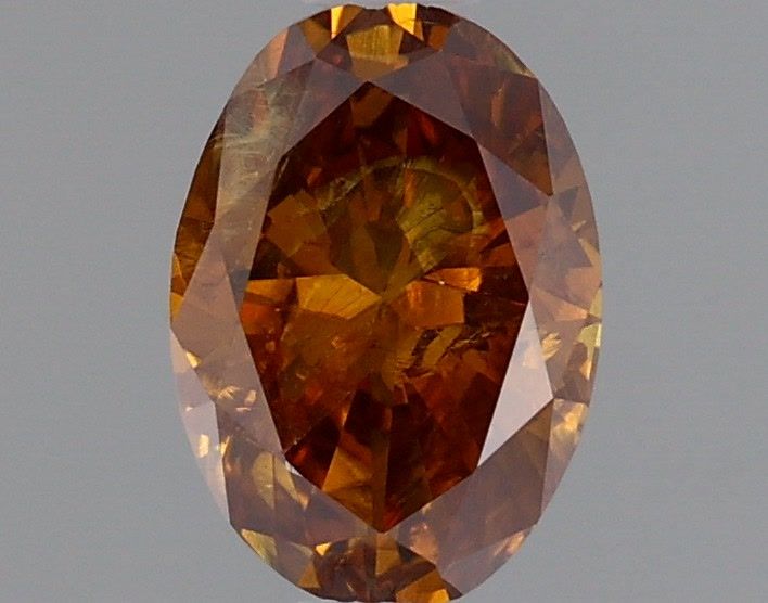 Oval Fancy Deep Brown Orange Natural Diamond 0.66ct loose diamond