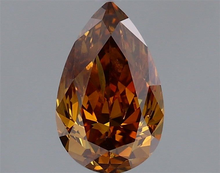 Pear Fancy Deep Brownish Yellowish Orange Natural Diamond 1ct I2 loose diamond