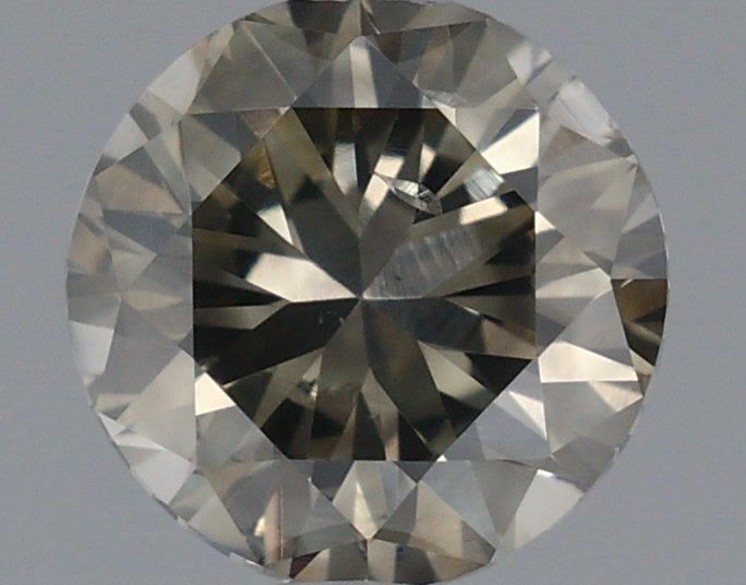 Round Fancy Greenish Yellow Gray Natural Diamond 0.55ct loose diamond