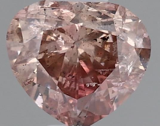 Heart Fancy Brownish Orangey Pink Natural Diamond 0.34ct loose diamond
