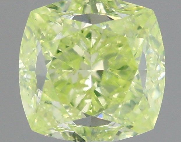 Cushion Fancy Intense Yellow Green Natural Diamond 1ct SI1 loose diamond