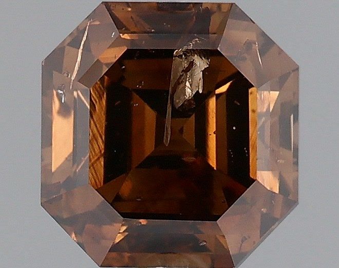 Square Emerald Fancy Dark Orangey Brown Natural Diamond 1.44ct loose diamond