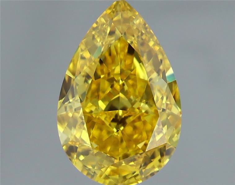 Pear Fancy Vivid Yellow Lab-grown Diamond 1.33ct IF loose diamond