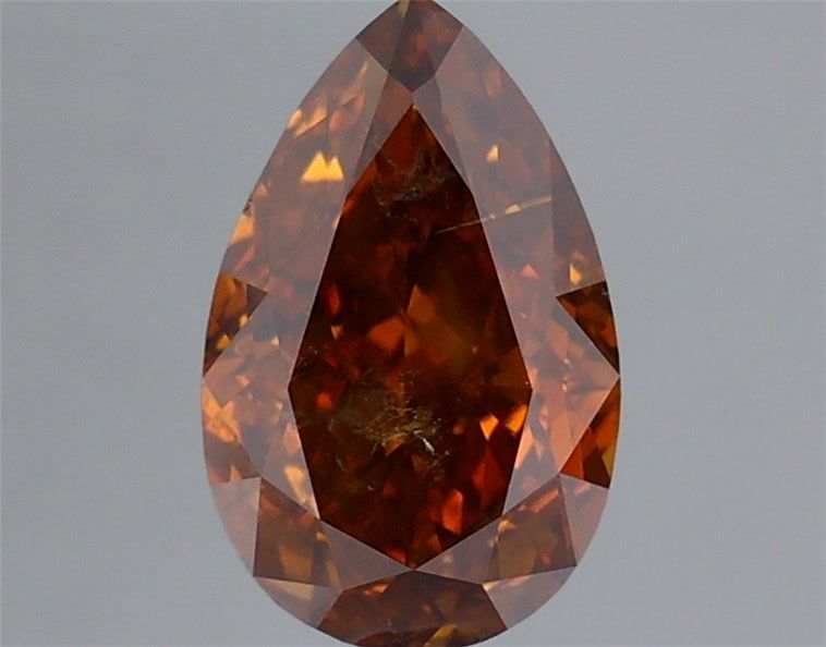 Pear Fancy Deep Brown Orange Natural Diamond 1.01ct I2 loose diamond
