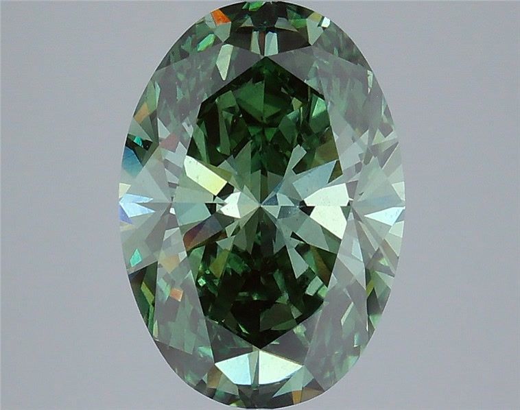 Oval Fancy Vivid Green Lab-grown Diamond 5.01ct VS2 loose diamond