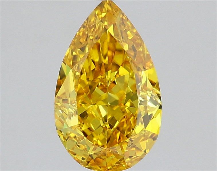 Pear Fancy Vivid Yellow Lab-grown Diamond 1.41ct VVS2 loose diamond