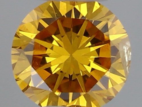 Round Fancy Intense Orange Yellow Natural Diamond 0.14ct loose diamond