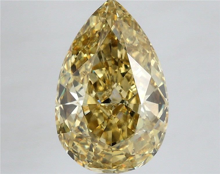 Pear Fancy Intense Yellow Lab-grown Diamond 5.02ct VS1 loose diamond
