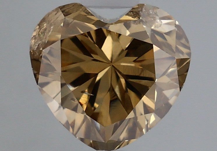 Heart Fancy Yellow Brown Natural Diamond 1.04ct loose diamond