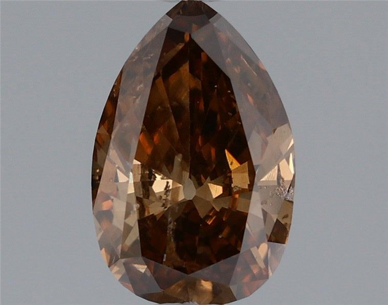Pear Fancy Dark Orangey Brown Natural Diamond 1.22ct loose diamond
