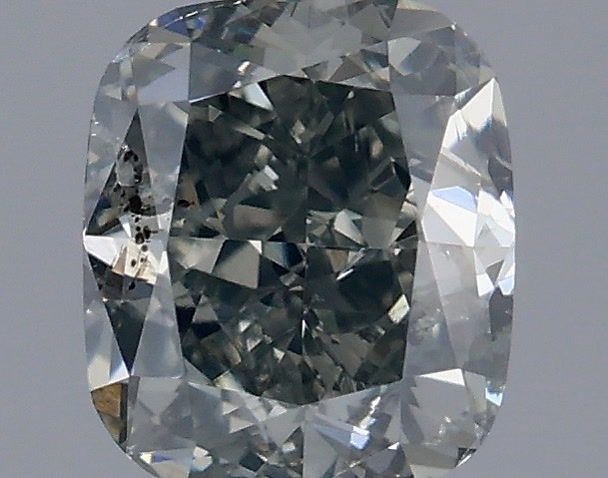 Cushion Fancy Dark Green Gray Natural Diamond 0.4ct SI2 loose diamond