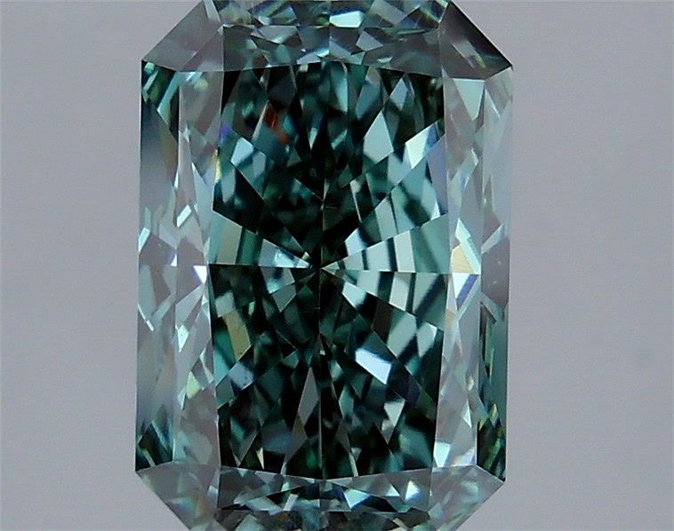 Radiant Fancy Vivid Blueish Green Lab-grown Diamond 3.07ct VS1 loose diamond