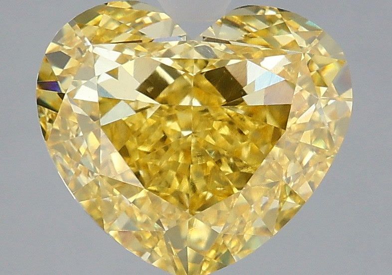 Heart Fancy Vivid Yellow Lab-grown Diamond 3.53ct VVS2 loose diamond