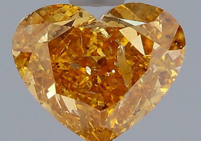 Heart Fancy Vivid Yellow Orange Natural Diamond 1ct I2 loose diamond