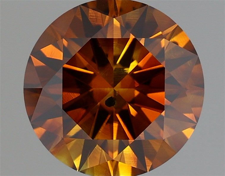 Round Fancy Deep Brown Orange Natural Diamond 1.6ct SI2 loose diamond