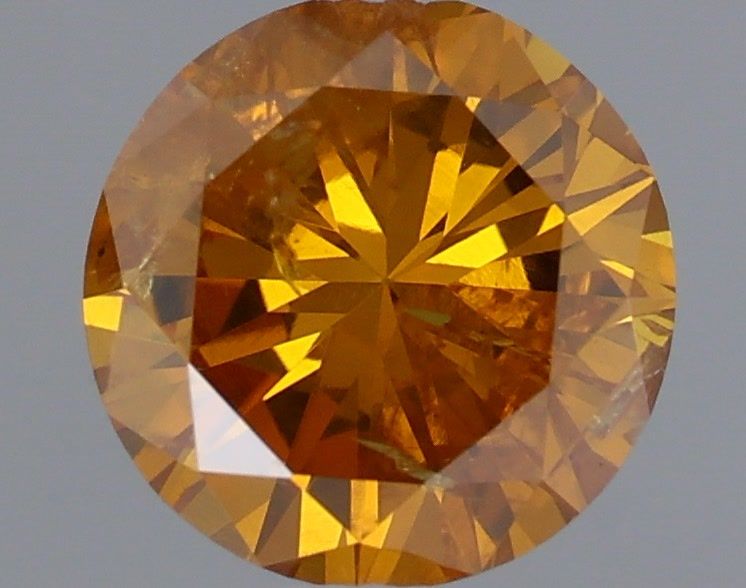Round Fancy Deep Yellow Orange Natural Diamond 0.46ct loose diamond