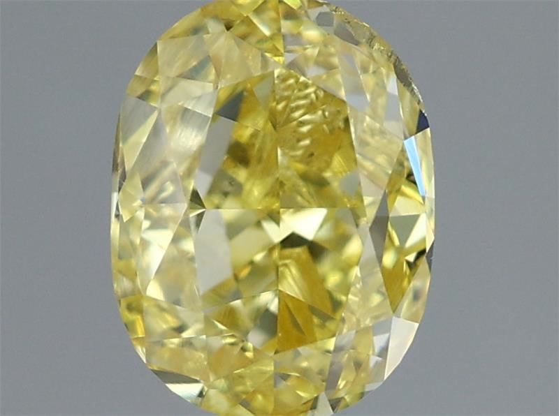 Oval Fancy Vivid Yellow Natural Diamond 1ct SI2 loose diamond