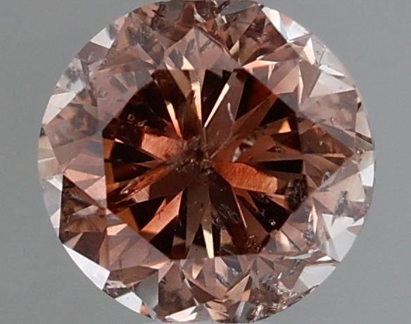 Round Fancy Deep Brownish Orangey Pink Natural Diamond 0.35ct loose diamond