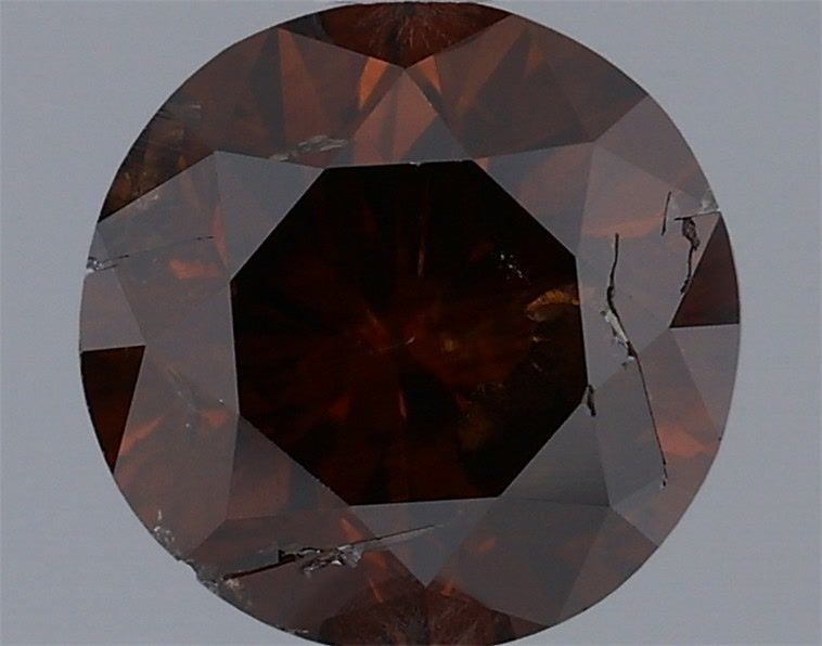 Round Fancy Dark Orangey Brown Natural Diamond 1.1ct loose diamond