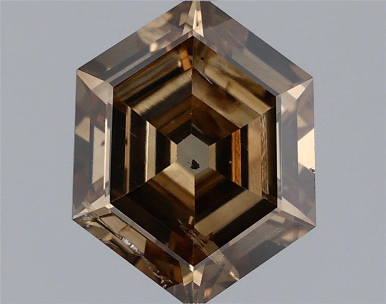 Hexagonal Fancy Dark Yellowish Brown Natural Diamond 1.18ct loose diamond