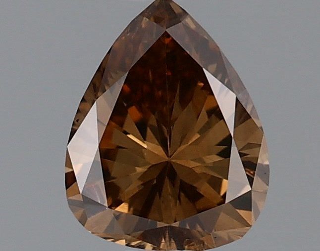 Pear Fancy Dark Orangey Brown Natural Diamond 0.72ct loose diamond